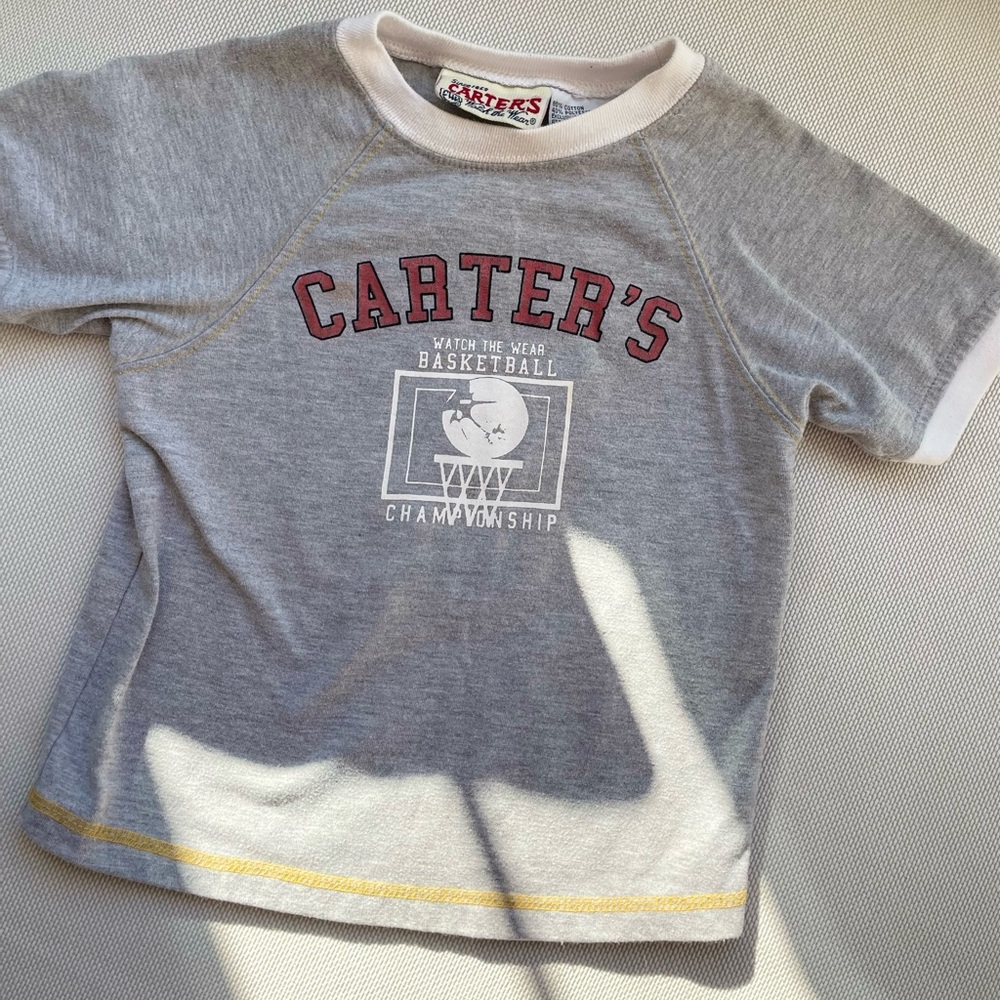 Vintage Carter's Gray Kids Basketball T-Shirt